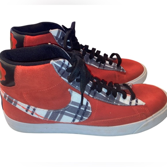 Nike Blazer Mid Premium Ben Simmons Habanero Red Plaid Shoes Men’s Size 9.5 - Picture 2 of 9